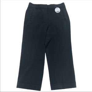 Counterparts front zip pocketed cuffed black dress/office capris